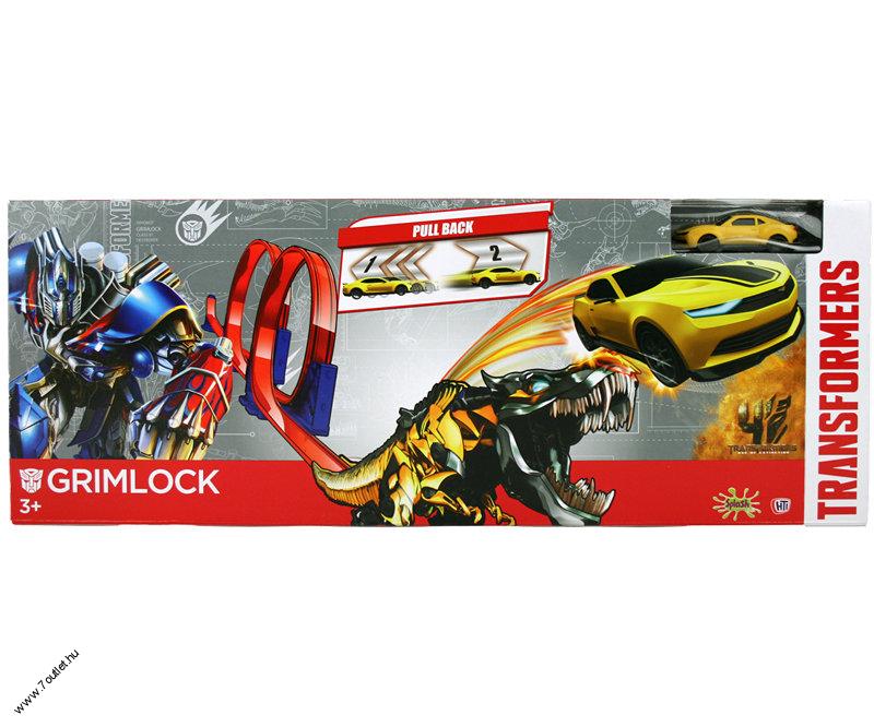 Transformers duplahurkos Grimlock autópálya szett 1db felhúzhatós autóval
